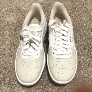 Puma White and Cream Women's Sneakers